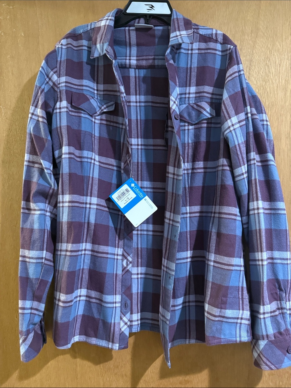 Columbia Women's Purple & Light Blue Plaid Button-Down Shirt